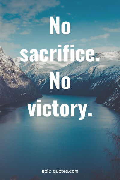 No Sacrifice No Victory
